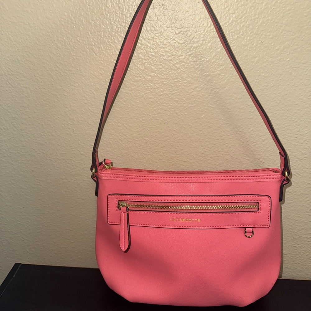 Liz Claiborne Pink Shoulder Bag with Adjustable Strap